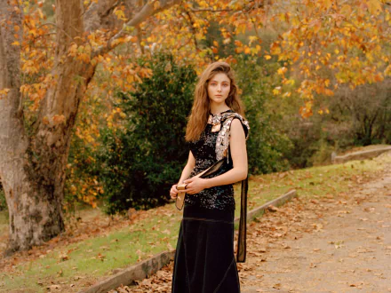 long hair dress brunette New Zealander actress Celebrity Thomasin McKenzie HD Desktop Wallpaper | Background Image