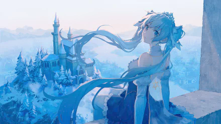 Yuki Miku Anime Vocaloid HD Desktop Wallpaper | Background Image