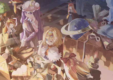 Shanghai Doll Alice Margatroid Patchouli Knowledge Anime Touhou HD Desktop Wallpaper | Background Image