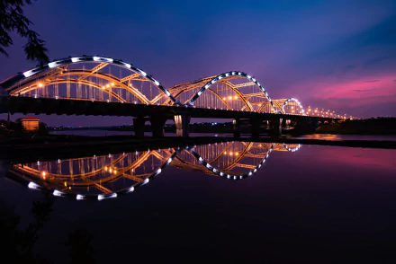  Night Lights Reflected in the Water by Quang Anh Ta