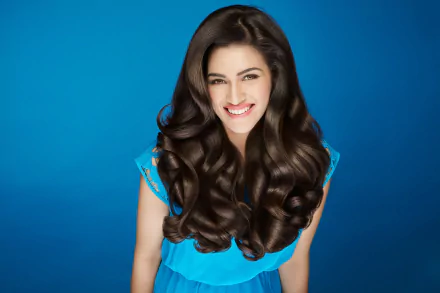 long hair black hair Bollywood actress Indian smile Celebrity Kriti Sanon HD Desktop Wallpaper | Background Image
