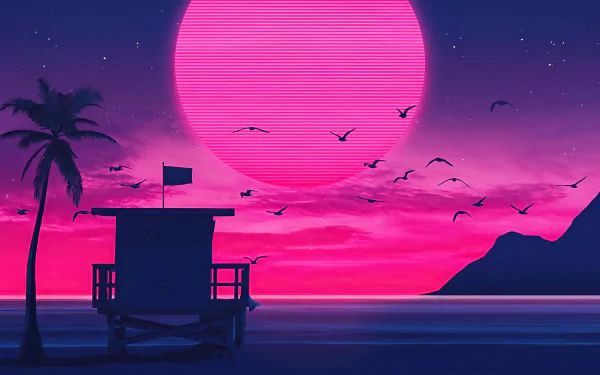artistic retrowave HD Desktop Wallpaper | Background Image