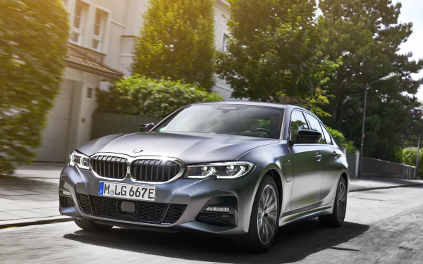 silver car compact car car BMW BMW 330e vehicle BMW 3 Series HD Desktop Wallpaper | Background Image