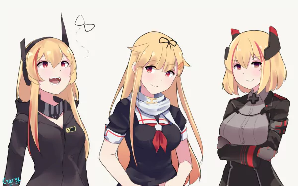 Azur Lane Girls Frontline Kantai Collection M4 Sopmod II (Girls Frontline) Roon (Azur Lane) Yuudachi (Kancolle) video game crossover HD Desktop Wallpaper | Background Image