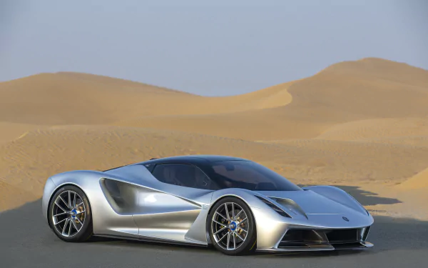 silver car sand supercar Lotus (Car) car vehicle lotus evija HD Desktop Wallpaper | Background Image