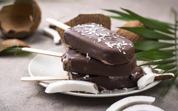 still life popsicle coconut food ice cream HD Desktop Wallpaper | Background Image