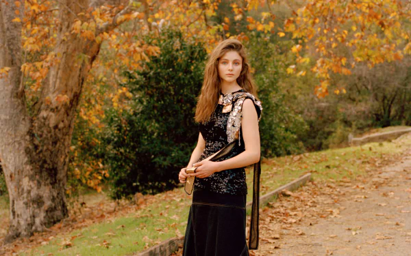 long hair dress brunette New Zealander actress Celebrity Thomasin McKenzie HD Desktop Wallpaper | Background Image