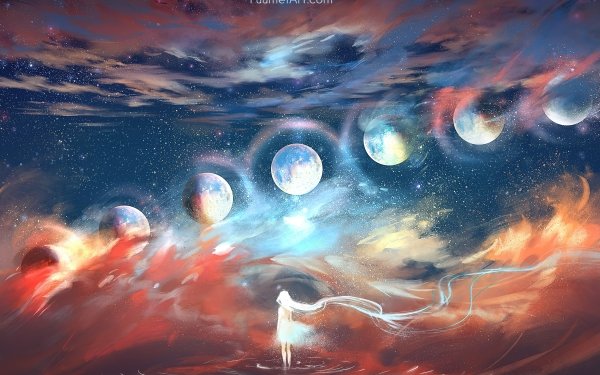Anime Original Planet Starry Sky HD Wallpaper | Background Image