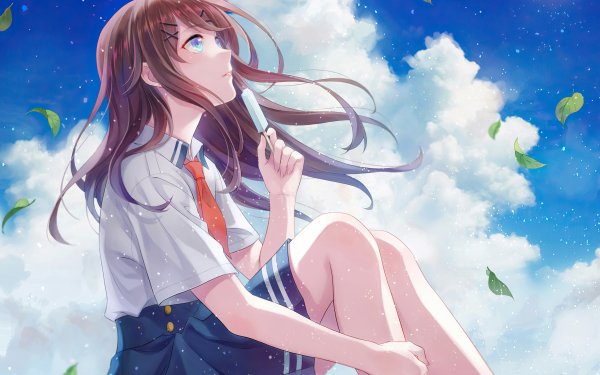 Anime Girl Long Hair Blue Eyes HD Wallpaper | Background Image