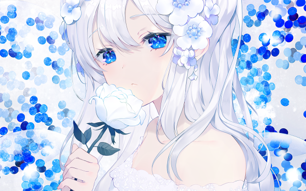 Anime Original Blue Eyes Long Hair HD Wallpaper | Background Image