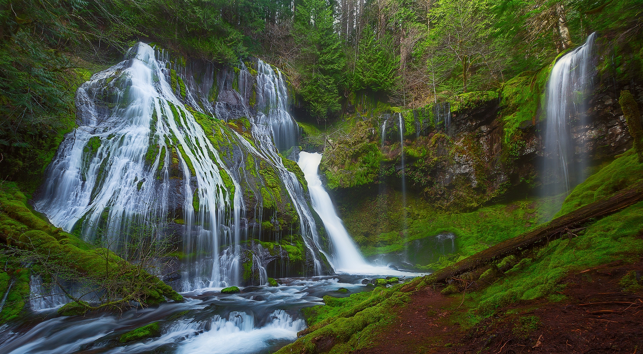 Download Greenery Nature Waterfall HD Wallpaper