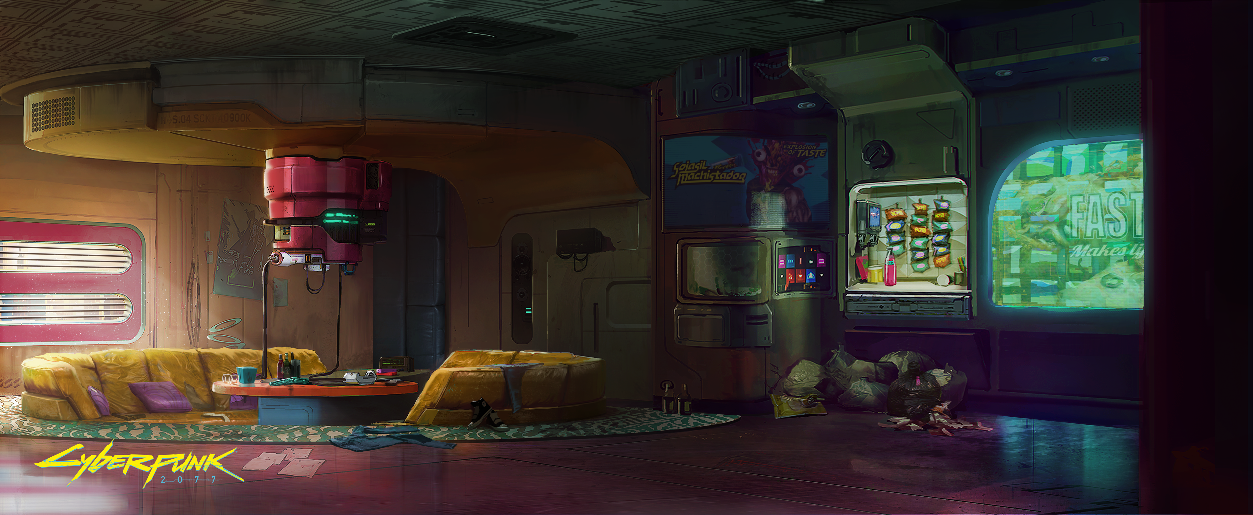 Cyberpunk Room 3D Wallpaper by shanevmm