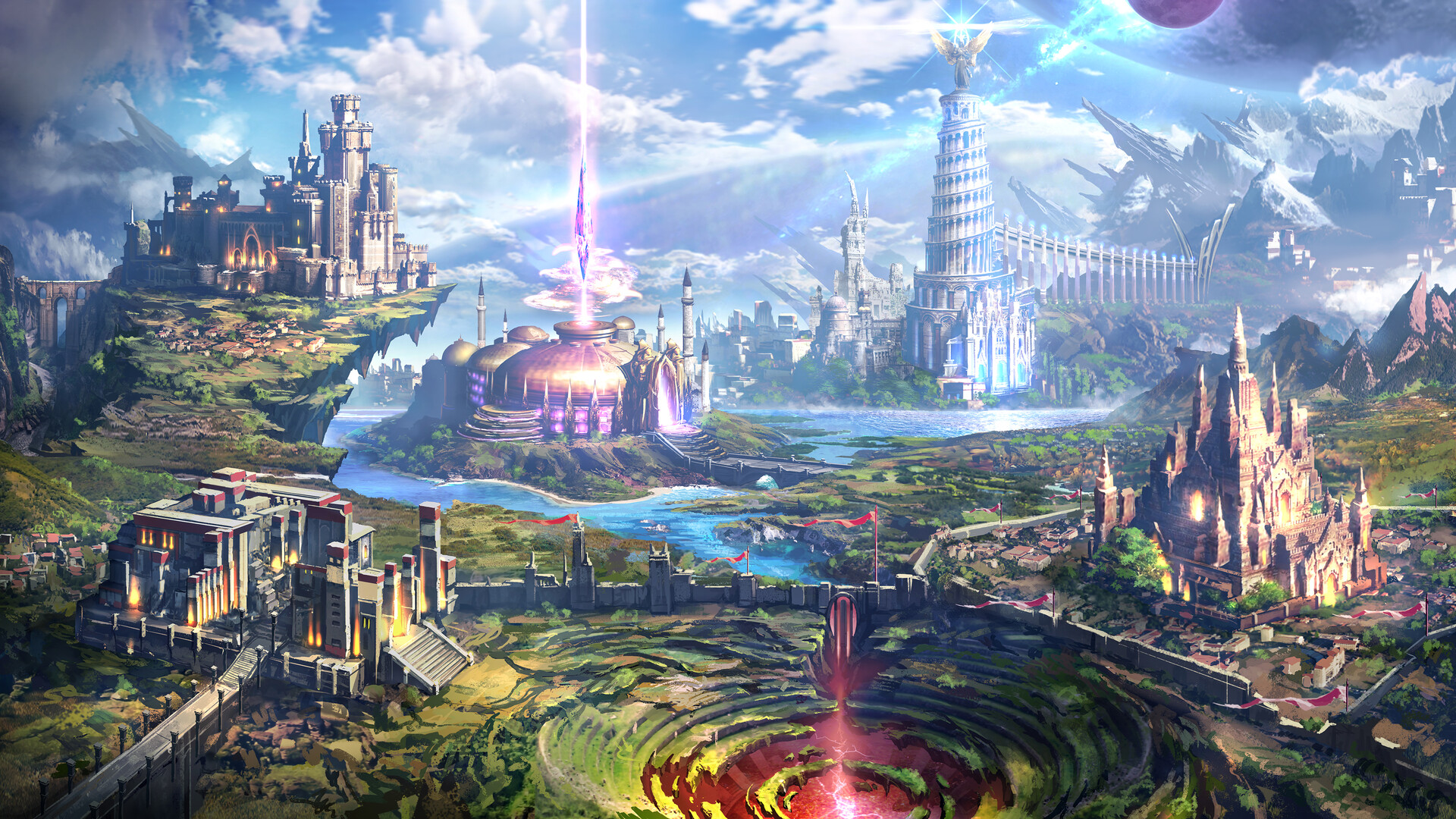 Epic Fantasy Realm: Stunning HD Landscape Wallpaper by KKS