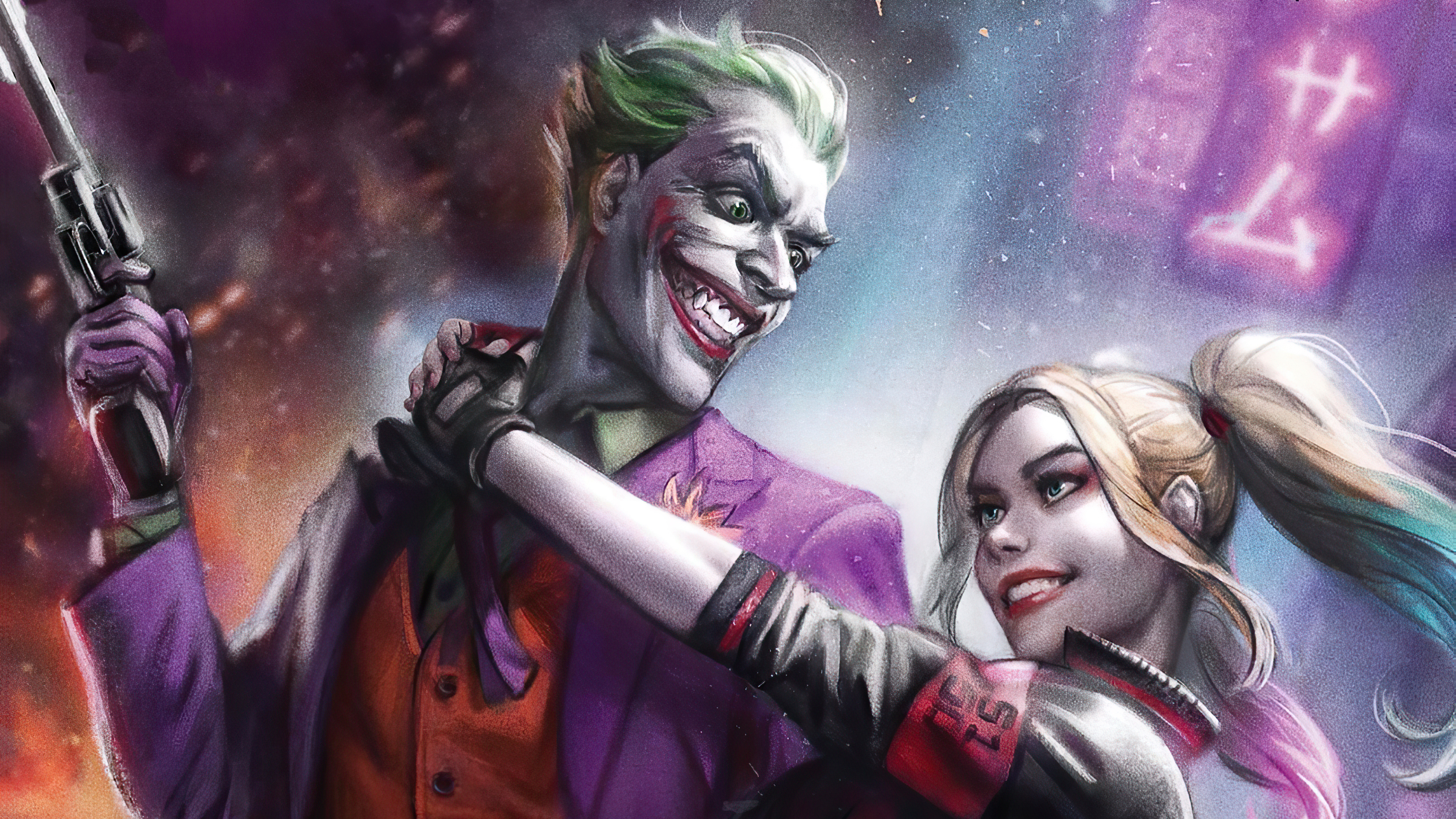 Romantic Harley Quinn And Joker Wallpaper.
