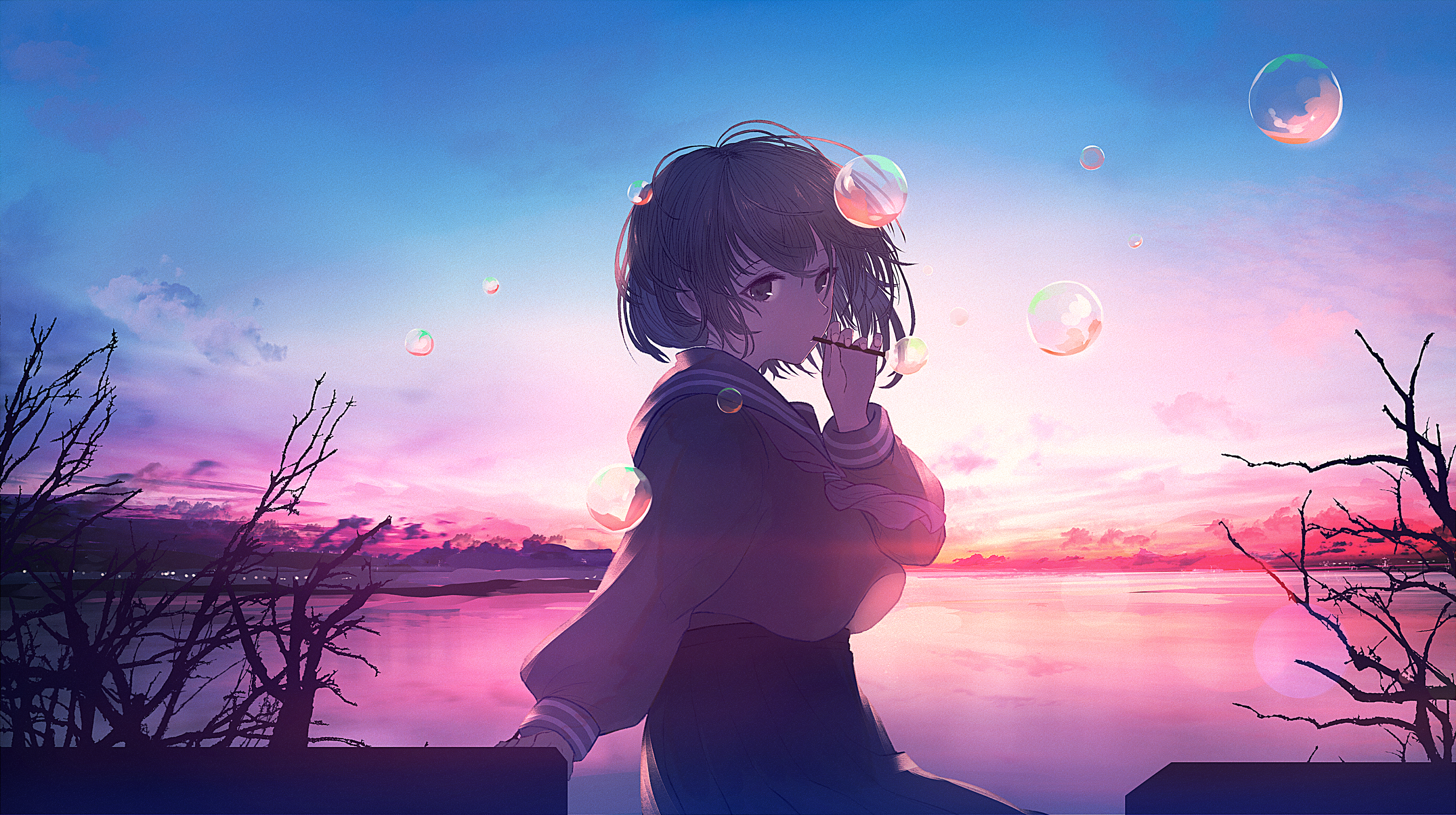 Wallpaper : anime, landscape, bubble 4237x2210 - AJIraq - 1777367 - HD  Wallpapers - WallHere