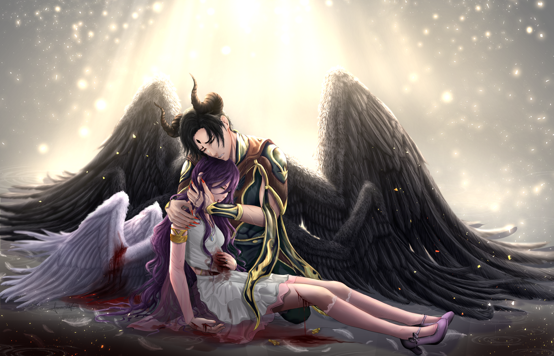lucifer and lilith 8k Ultra HD Wallpaper | Background ...