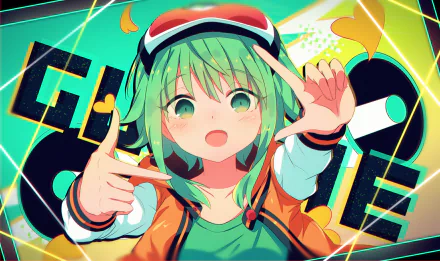 green eyes green hair GUMI (Vocaloid) Anime Vocaloid HD Desktop Wallpaper | Background Image