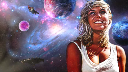planet universe space woman artistic HD Desktop Wallpaper | Background Image