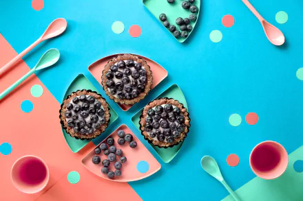 tartlet blueberry food dessert HD Desktop Wallpaper | Background Image