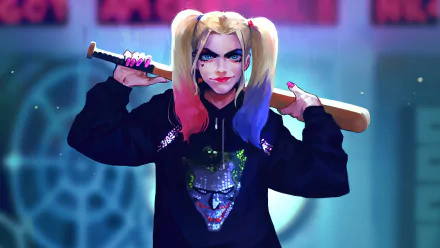 blonde blue eyes twintails baseball bat DC Comics Comic Harley Quinn HD Desktop Wallpaper | Background Image