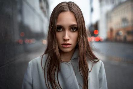 stare depth of field brunette woman model HD Desktop Wallpaper | Background Image