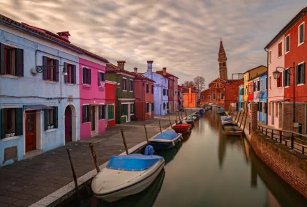burano canal Italy man made town HD Desktop Wallpaper | Background Image
