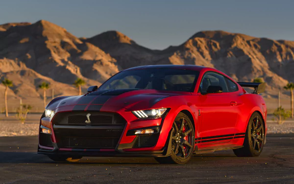  2020 Red Shelby GT500 with black stripe