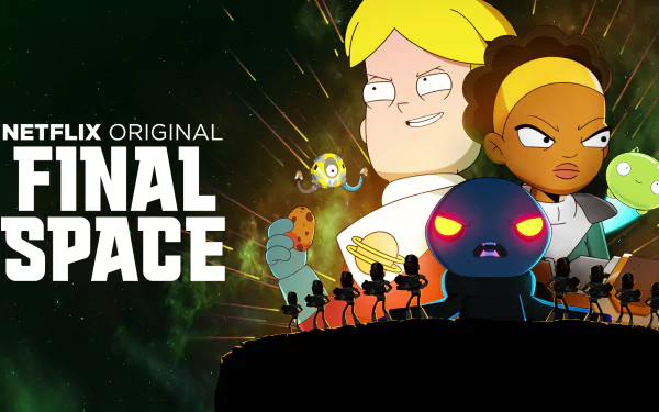 logo blonde KVN (Final Space) Lord Commander (Final Space) cookie Mooncake (Final Space) Quinn Airgon Gary Goodspeed TV Show Final Space HD Desktop Wallpaper | Background Image