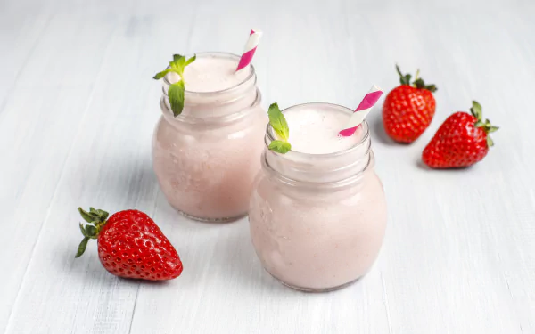 strawberry food smoothie HD Desktop Wallpaper | Background Image