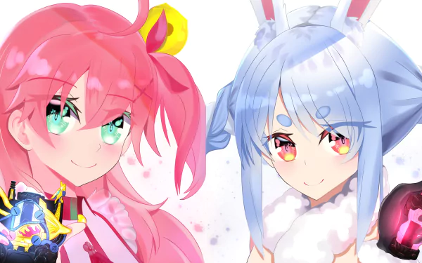 Usada Pekora Sakura Miko hololive Anime Virtual Youtuber HD Desktop Wallpaper | Background Image