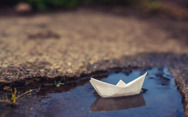 boat puddle man made origami HD Desktop Wallpaper | Background Image