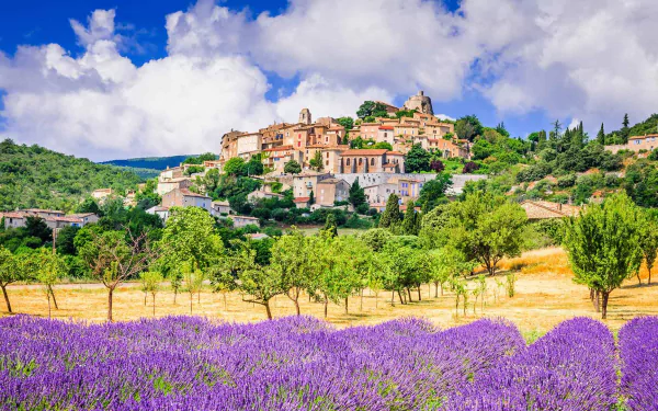 Simiane-la-Rotonde provence plantation lavender France man made village HD Desktop Wallpaper | Background Image