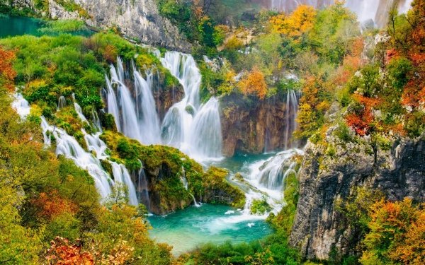 Earth Plitvice lake Waterfall Croatia Plitvice Lakes National Park Nature HD Wallpaper | Background Image