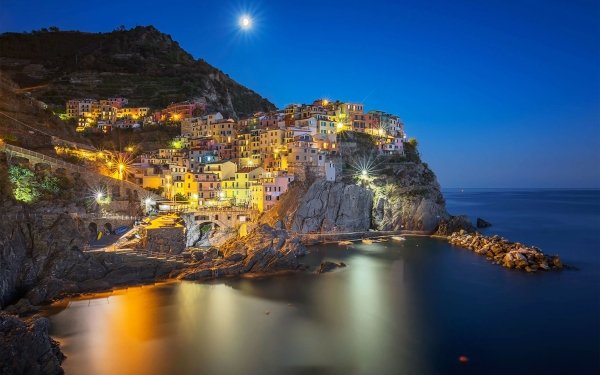 Man Made Manarola Towns Italy Sea Liguria HD Wallpaper | Background Image