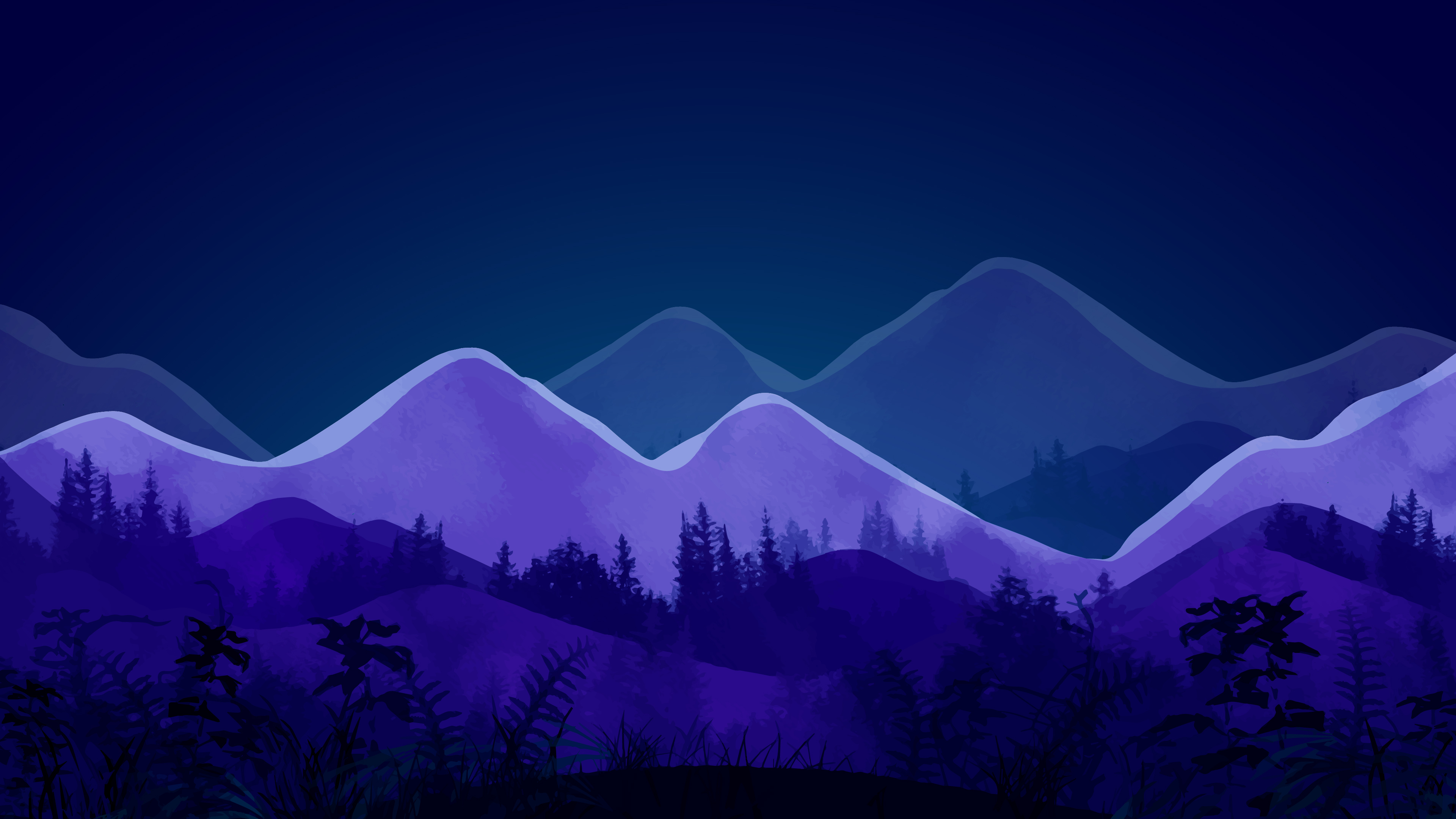 Download Minimalist Night Artistic Mountain 4k Ultra Hd Wallpaper