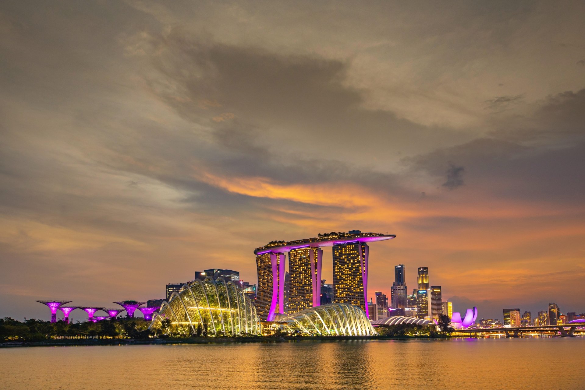 download-architecture-building-reflection-sunset-city-man-made