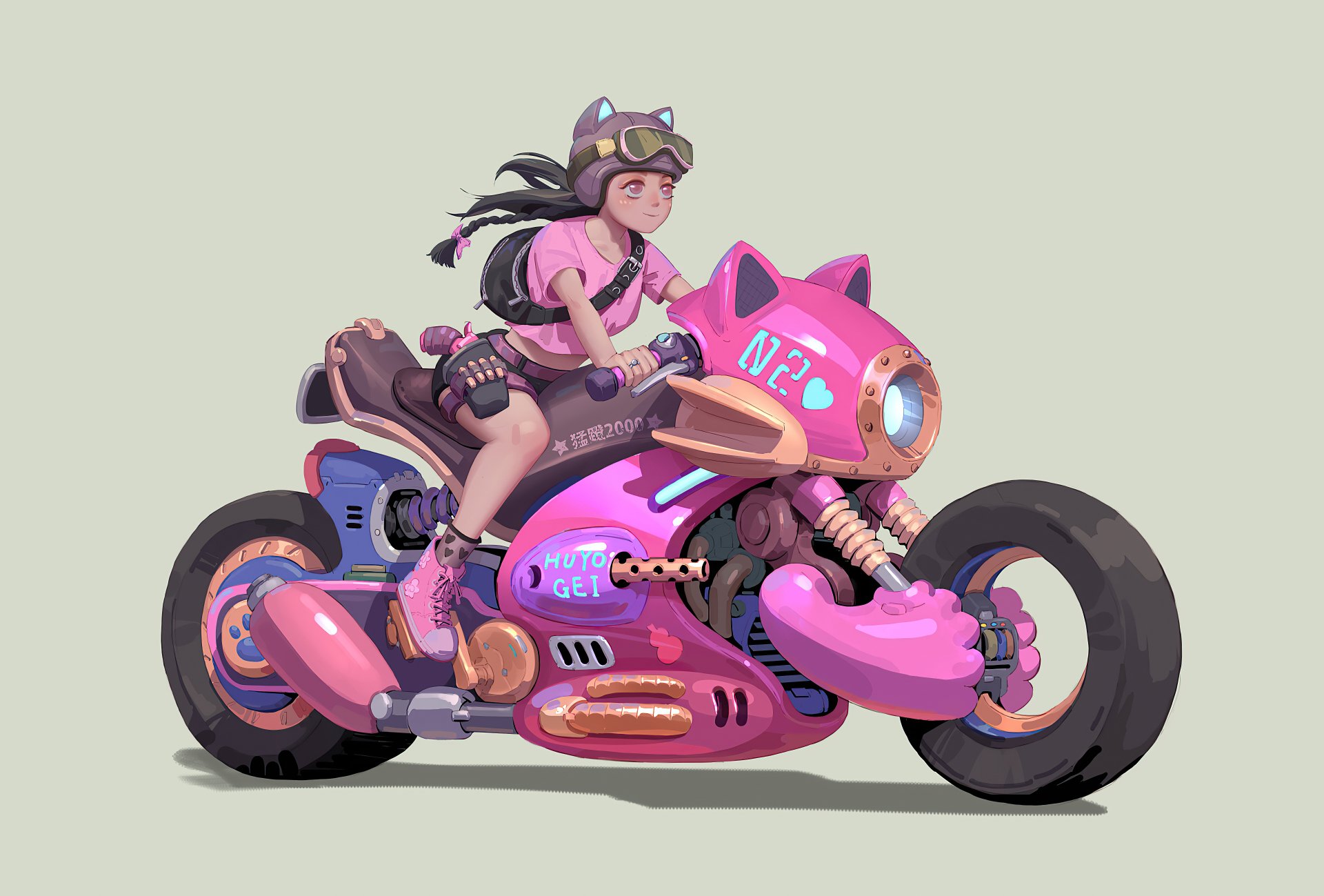Download Motorcycle Sci Fi Woman 4k Ultra HD Wallpaper by Rui