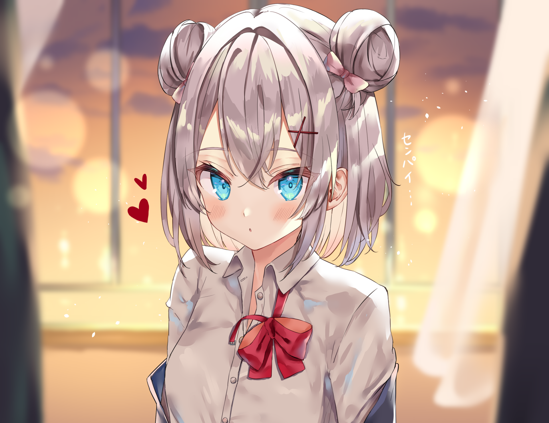 Download Blue Eyes Grey Hair Anime Original HD Wallpaper by しのび
