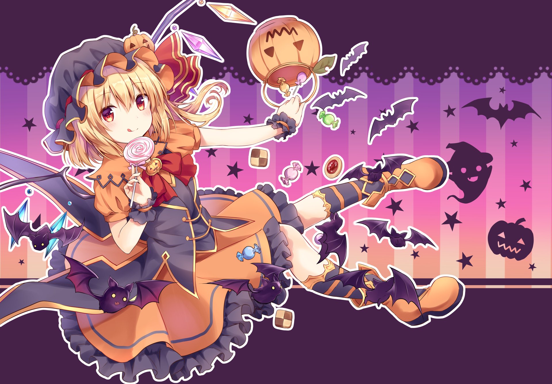 Download Flandre Scarlet Anime Touhou 8k Ultra HD Wallpaper by くれ〜ぷ