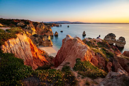 algarve Portugal coast ocean nature landscape HD Desktop Wallpaper | Background Image
