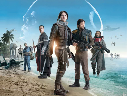 Jyn Erso Star Wars Death Star Darth Vader movie Rogue One: A Star Wars Story HD Desktop Wallpaper | Background Image