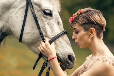 profile horse woman mood HD Desktop Wallpaper | Background Image