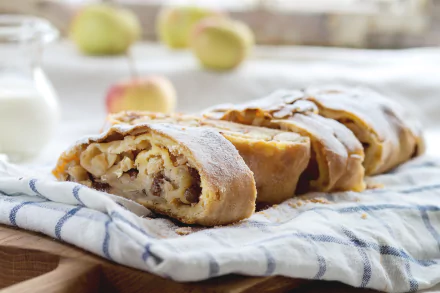 strudel apple food baking HD Desktop Wallpaper | Background Image
