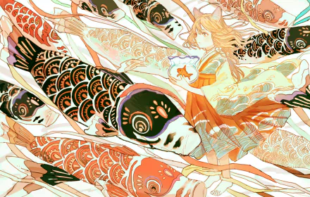 animal ears fish Anime Original HD Desktop Wallpaper | Background Image