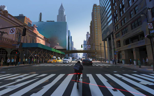 traffic road bike artistic city HD Desktop Wallpaper | Background Image