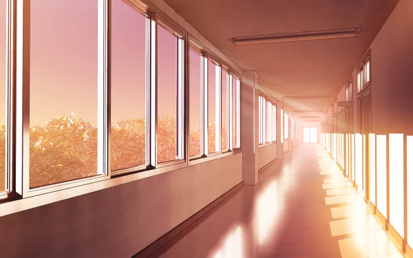 corridor Anime Original HD Desktop Wallpaper | Background Image