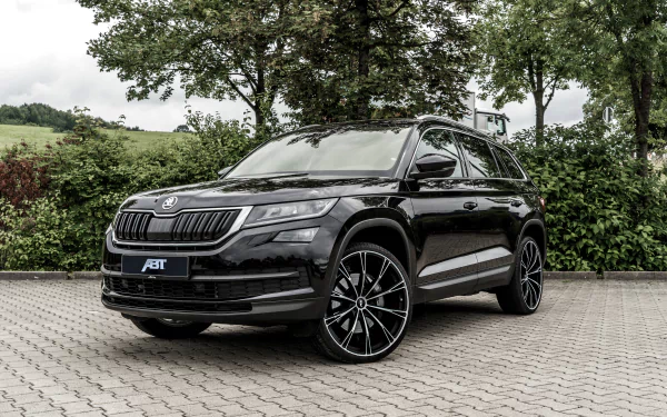 black car Skoda SUV vehicle Skoda Kodiaq HD Desktop Wallpaper | Background Image