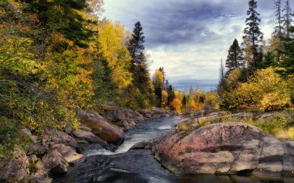 Quebec Canada fall nature river HD Desktop Wallpaper | Background Image