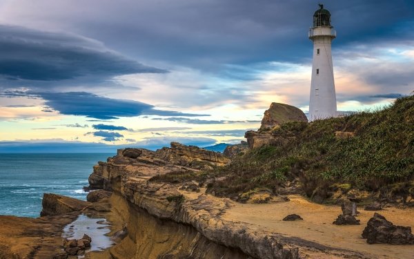 Man Made Lighthouse Coast New Zealand HD Wallpaper | Background Image