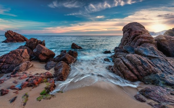 Nature Coastline Sea Shore Stone Horizon HD Wallpaper | Background Image